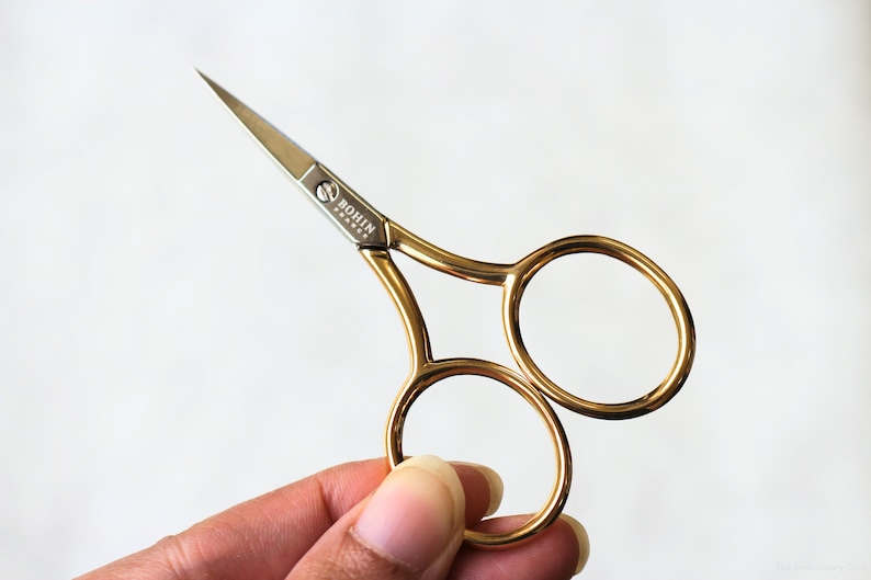 BOHIN Gold Scissors Embroidery Scissors Extra Large Handles Bohin Scissors Embroidery tools Craft Scissors Needlework Scissors image 1