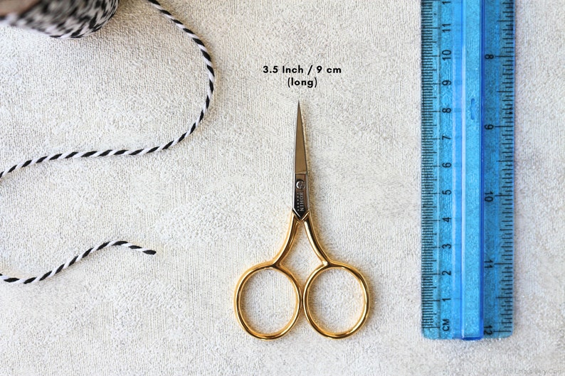 BOHIN Gold Scissors Embroidery Scissors Extra Large Handles Bohin Scissors Embroidery tools Craft Scissors Needlework Scissors image 6