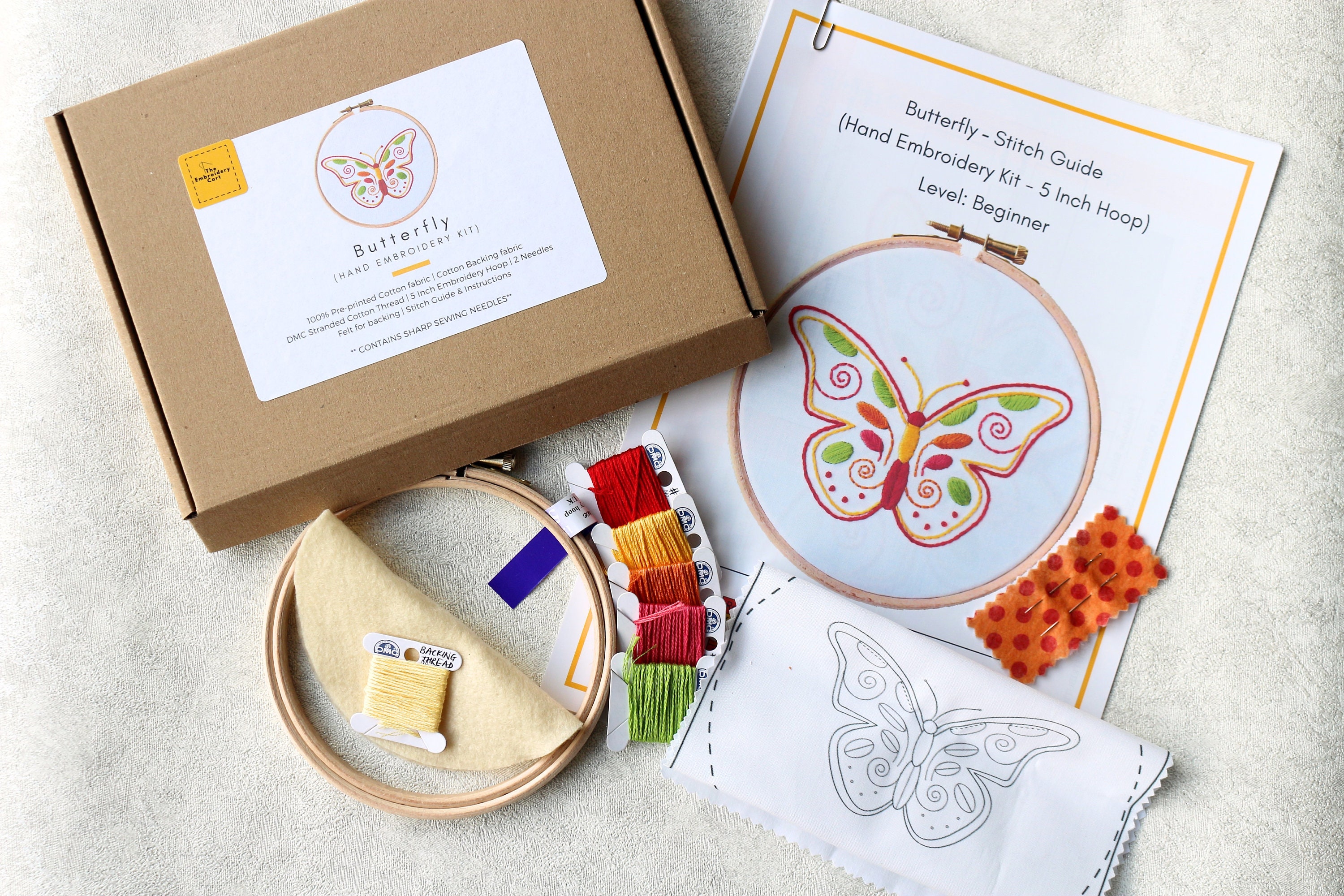 Butterfly Embroidery Kit Embroidery Kit DIY Embroidery Kit Etsy UK