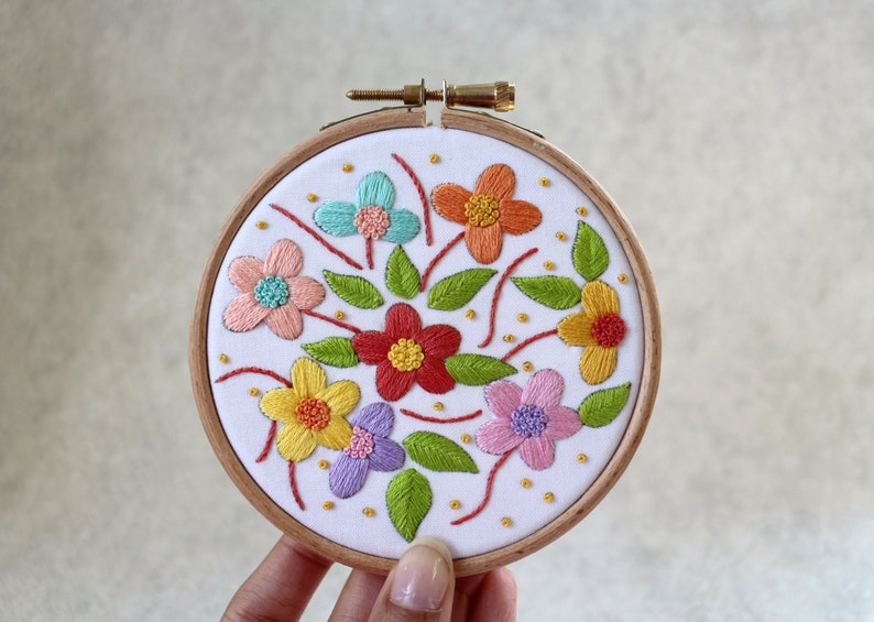 Floral Embroidery Kit Hand Embroidery Kit Embroidery Kit image 9