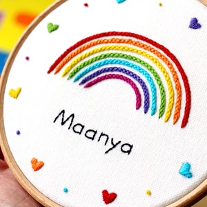 Rainbow Embroidery Pattern Custom Rainbow Name Digital download PDF Embroidery Pattern Embroidery Pattern Beginner DIY Embroidery DIY image 10