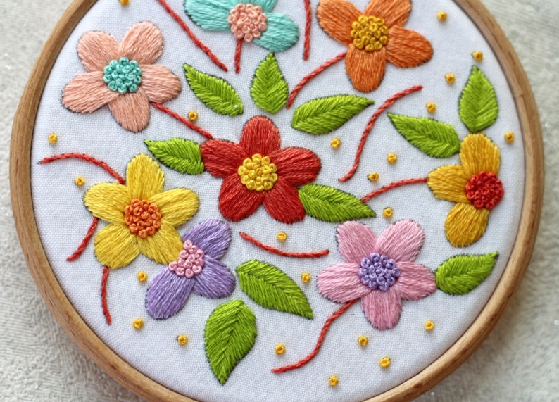 Floral Embroidery Kit Hand Embroidery Kit Embroidery Kit image 7