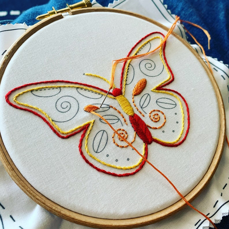 Butterfly Embroidery Pattern PDF Pattern Embroidery Pattern Etsy UK