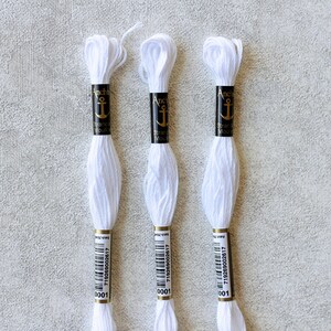 White Strand Thread White Embroidery Thread- White Colours- Anchor Embroidery Thread- Set ...