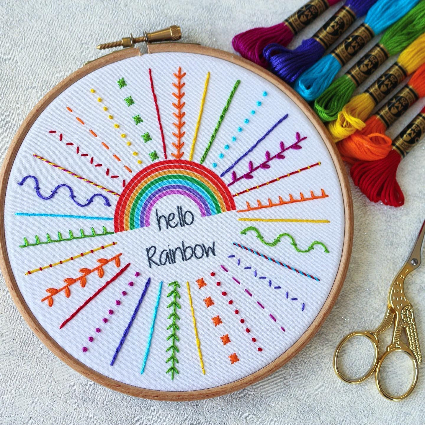 Hello Rainbow Embroidery Kit Embroidery Kit Beginner -  Portugal