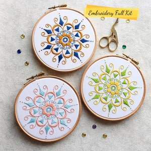 Mandala Embroidery Kit- DIY Craft Kits- Beginner Embroidery Kit- Modern Embroidery Kit- DIY Embroidery Kit- Embroidery Kit- Mandala Gifts