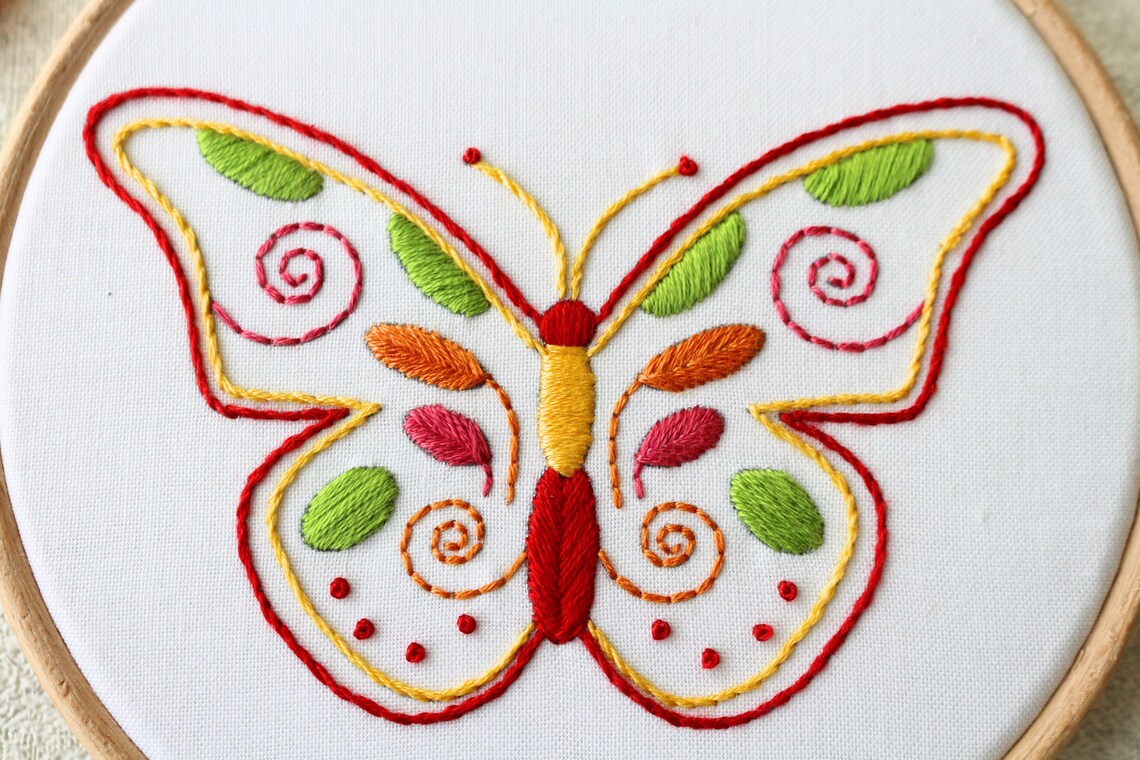 Butterfly Embroidery Kit Embroidery Kit DIY Embroidery Kit Etsy UK