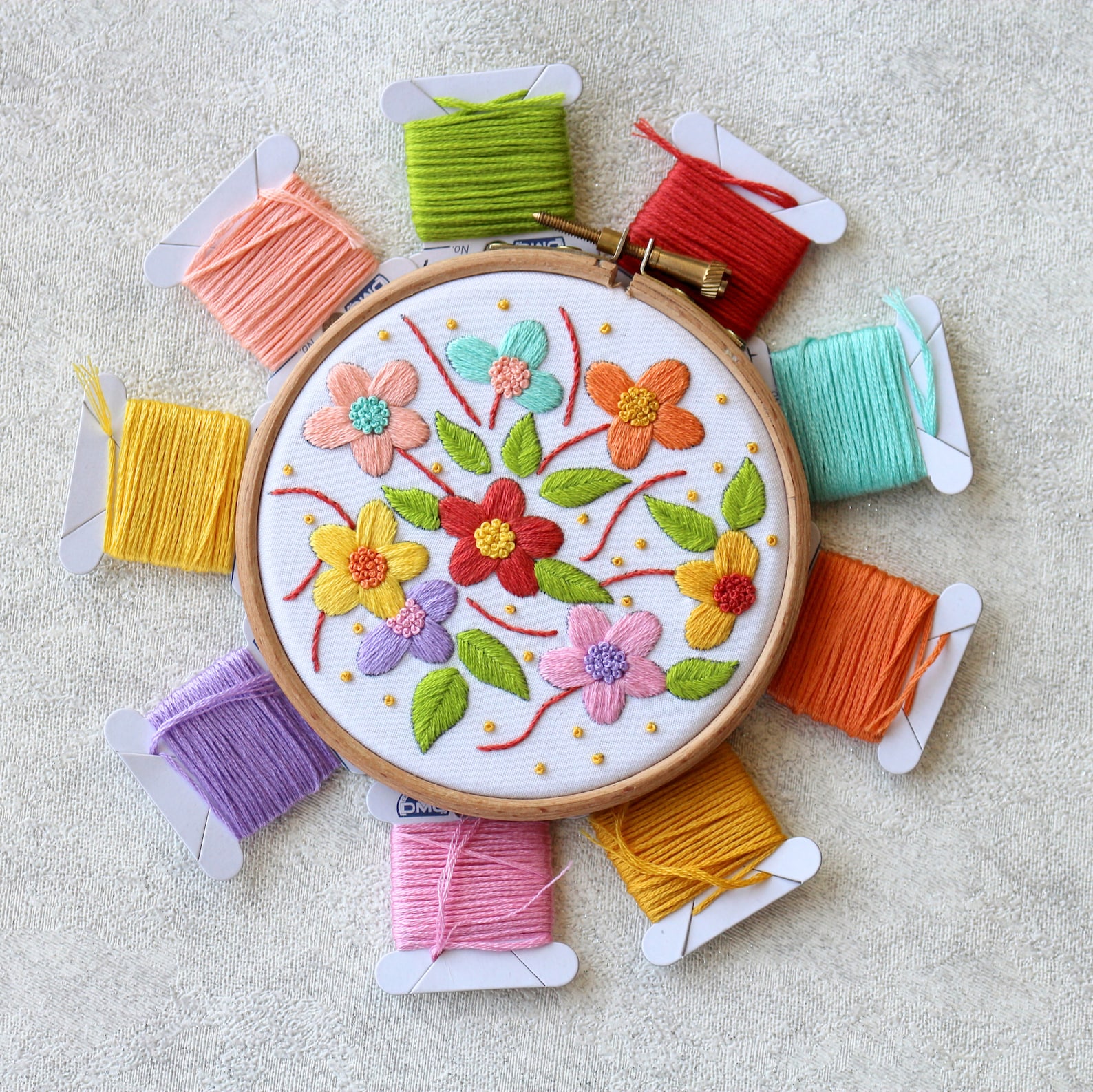 Floral Embroidery Kit Hand Embroidery Kit Embroidery Kit Etsy