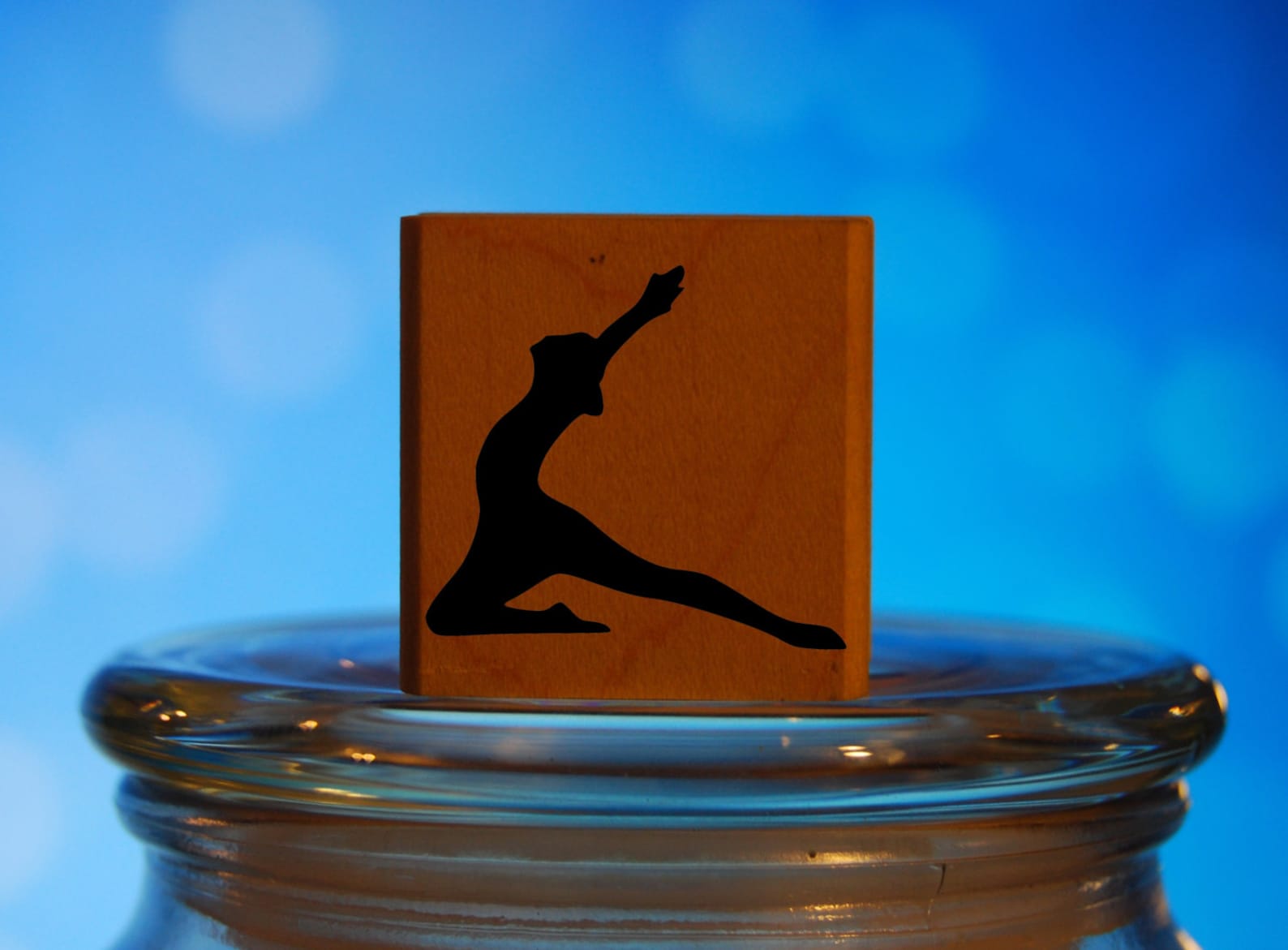 ballet dancer rubber stamp mounted wood block art stamp