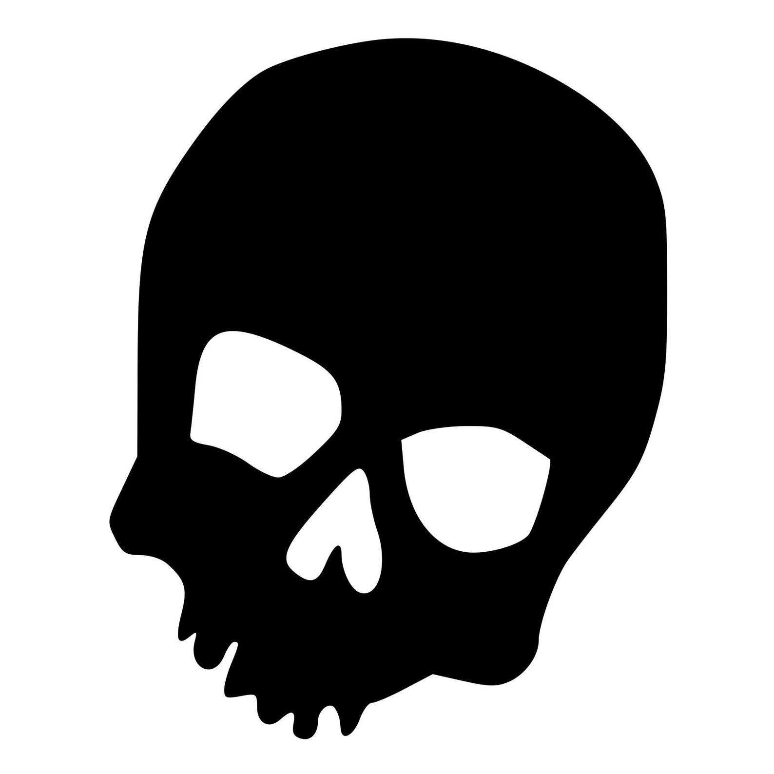 Tilted Skull Rubber Stamp Mounted Wood Block Art Stamp | Etsy