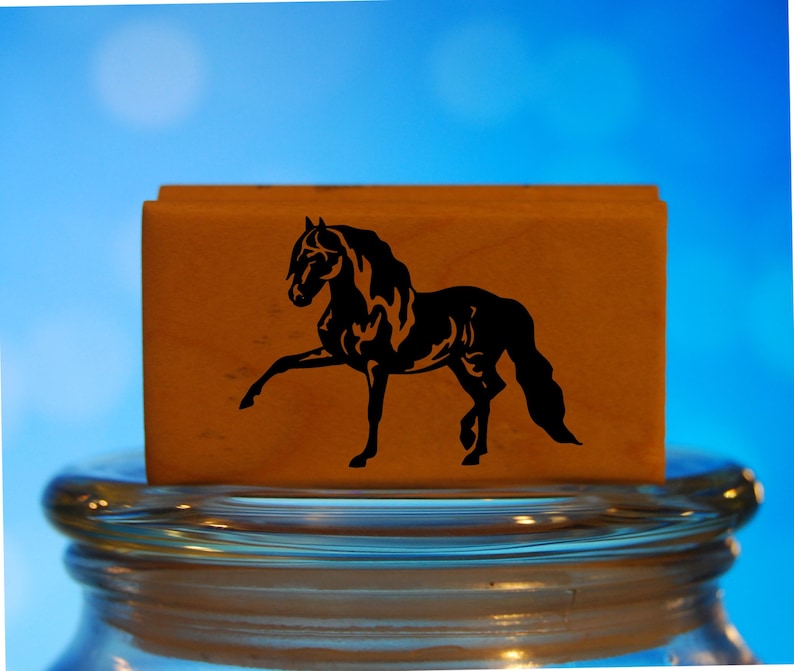 Andalusian Horse Rubber Stamp Mounted Wood Block Art Stamp