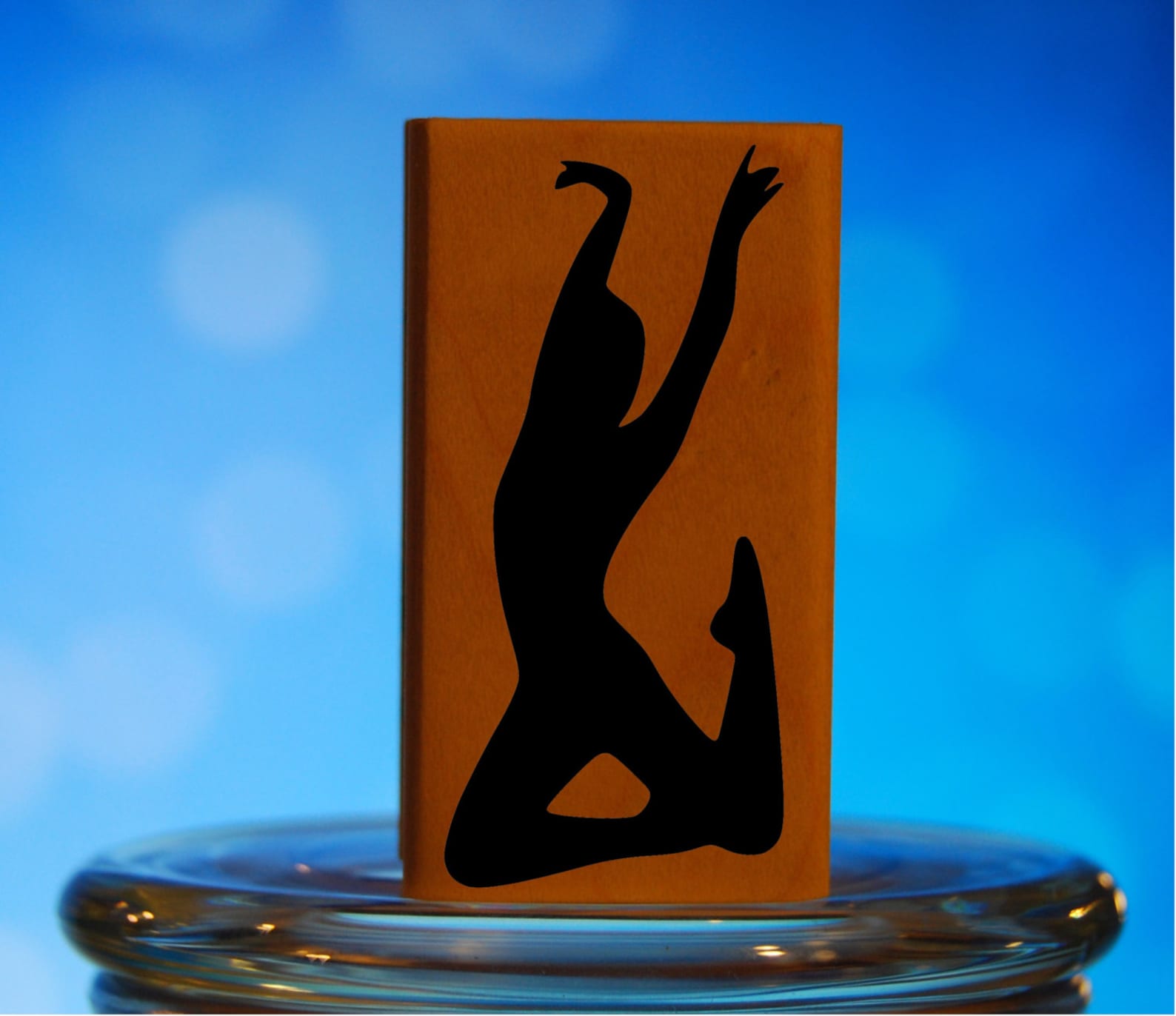 ballet dancer rubber stamp mounted wood block art stamp