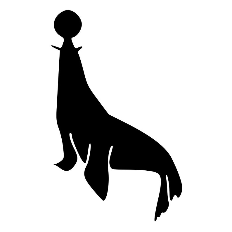Sea Lion Playing with Ball Rubber Stamp Mounted Wood Block Art Stamp