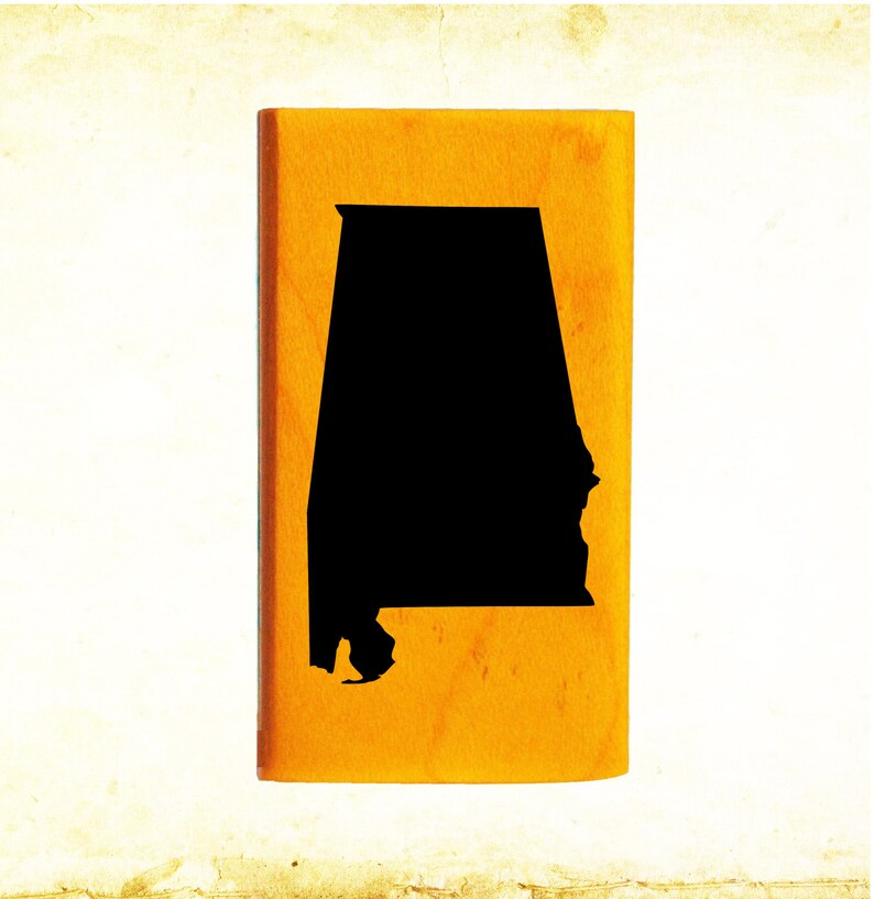 Alabama Rubber Stamp Mounted Wood Block Art Stamp