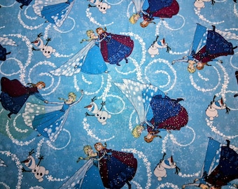 Disney Frozen Original Glitter fabric 100% cotton sold by the 1/2 yard