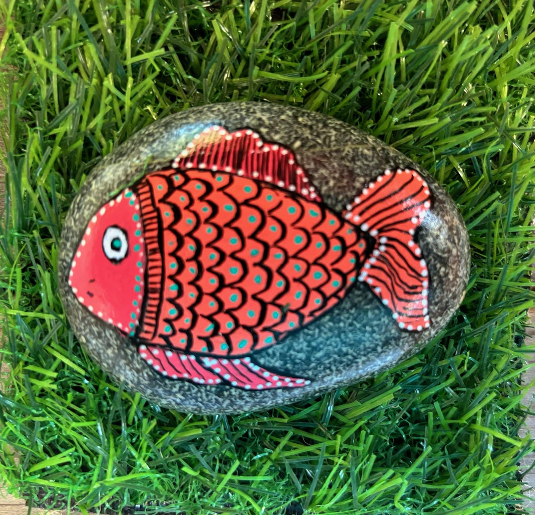 Fish Hand Painted Rock - Etsy