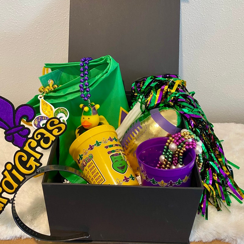 Mardi Gras Striped Box Bag