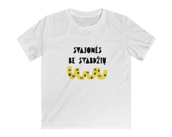 kids T shirt celebrate Lithuanian Language , dream Big  Lietuviskai svajones be stabdziu