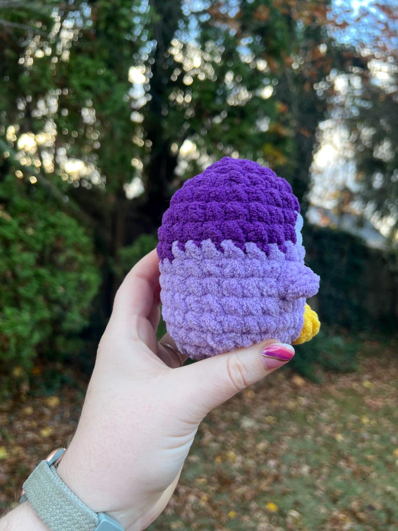 Purple Plushie Penguin Handmade Crochet Penguin Stuffed Animal Etsy