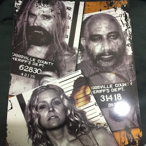 The devil’s rejects mugshot collage art print design 8x10 photo rob zombie captain spaulding horror Sheri moon zombie Bill Moseley