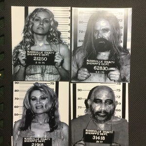 THE DEVIL&#39;S REJECTS rob zombie 4 mug shot movie 8x10 photo set house of corpses spaulding horror 3 from hell