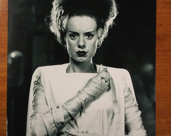 Elsa Lanchester LA NOVIA DE FRANKENSTEIN película de terror clásica protagonista femenina impresión artística en blanco y negro 8x10 foto mary shelley