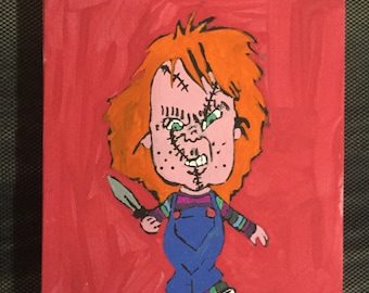 CHILD'S PLAY película de terror 8x10 uno de un tipo hecho a mano arte lienzo