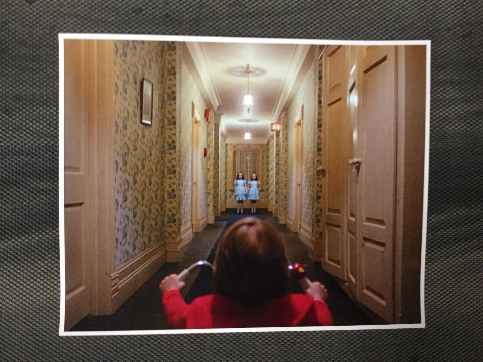 THE SHINING Danny on a Tricycle Hallway Grady Twins Horror Scene Art