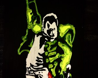 Queen Freddie Mercury unik handgjord 8x10 originalmålning på duk Boho Rhapsody