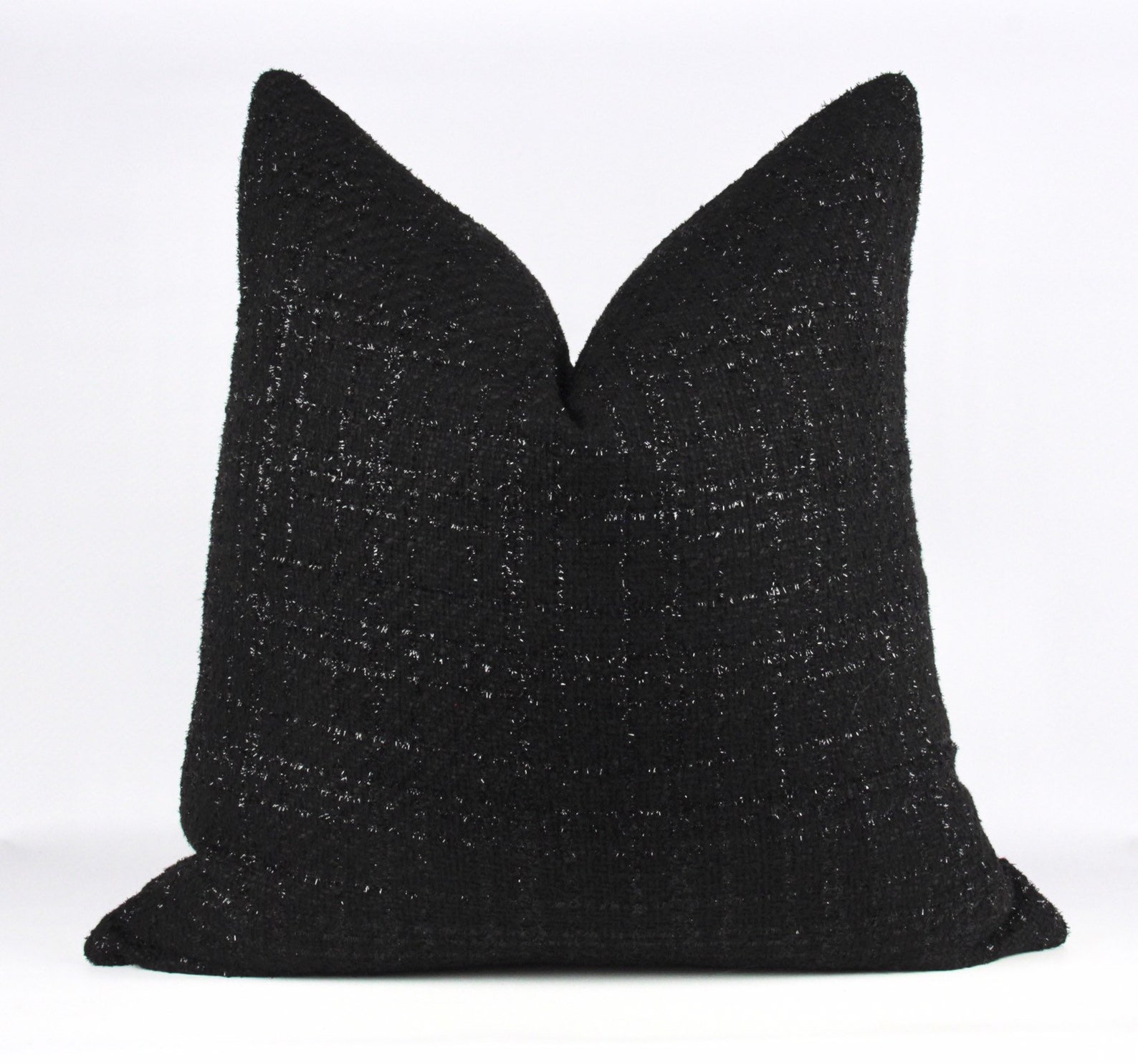 Solid Black Modern Throw Pillow designer tweed Etsy