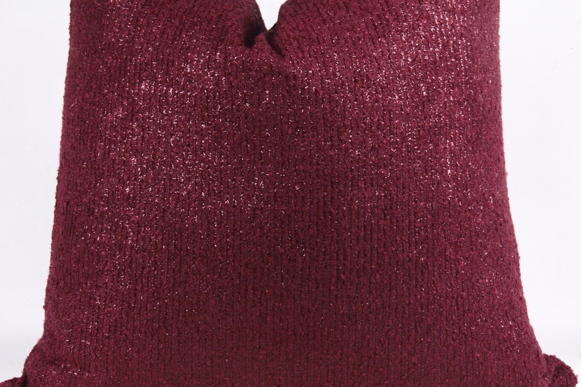 Solid Plum Modern Throw Pillow Designer Tweed Etsy