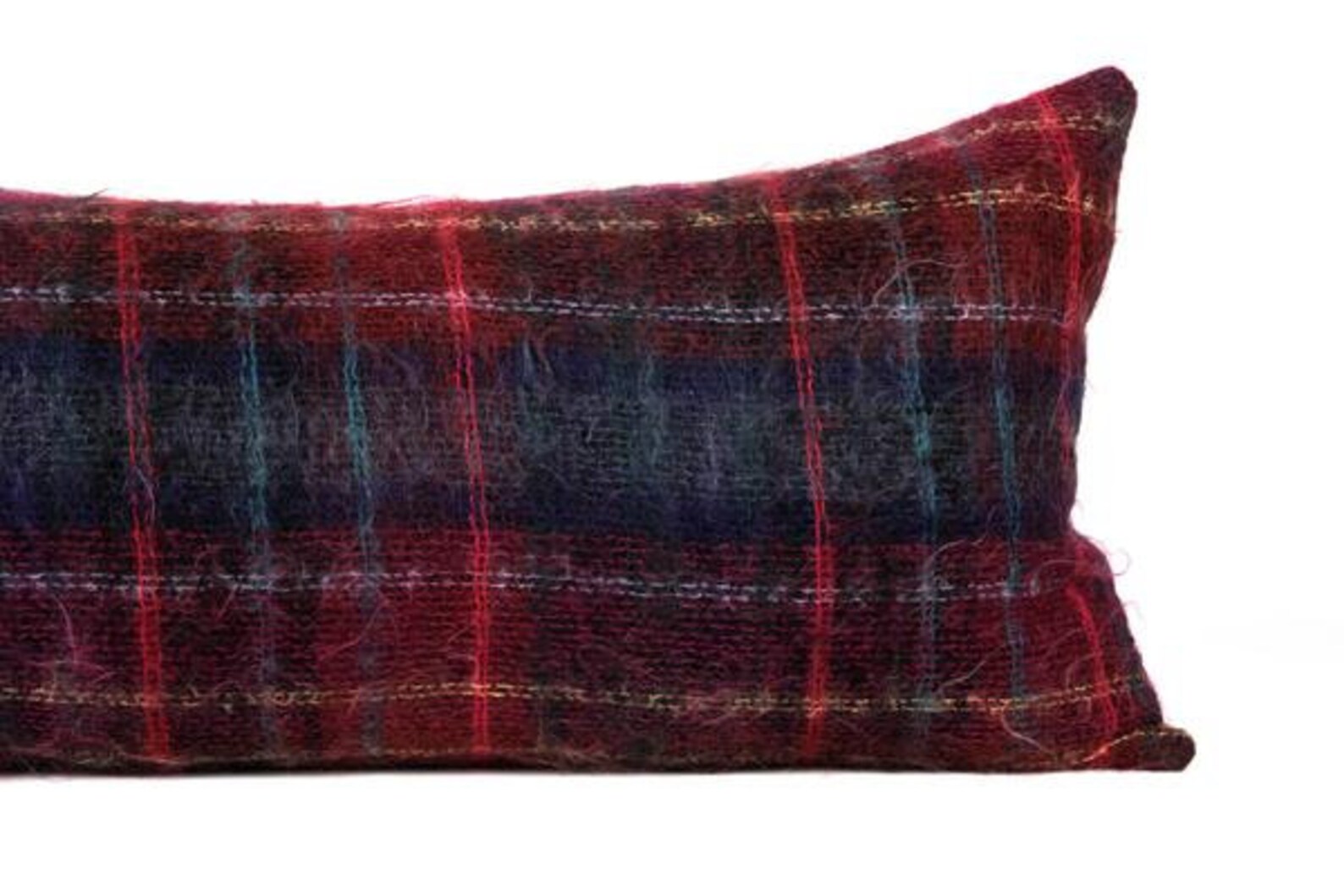 Cabin mohair wool pillow red plaid pillow mohair pillow Etsy