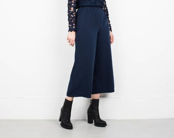 AMAZING Vintage Navy Blue Wide Leg Pants / XS S / pants festival trousers culottes