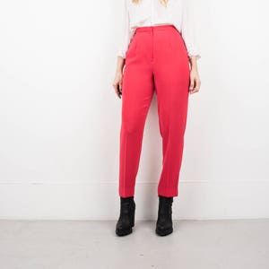 AMAZING Vintage Coral High Waist Trousers / S / hipster pants festival trousers boyfriend red pink tapered pants image 1