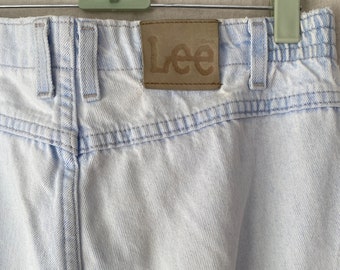 Pantalon en denim LEE délavé clair vintage des années 80, convient à la taille Medium