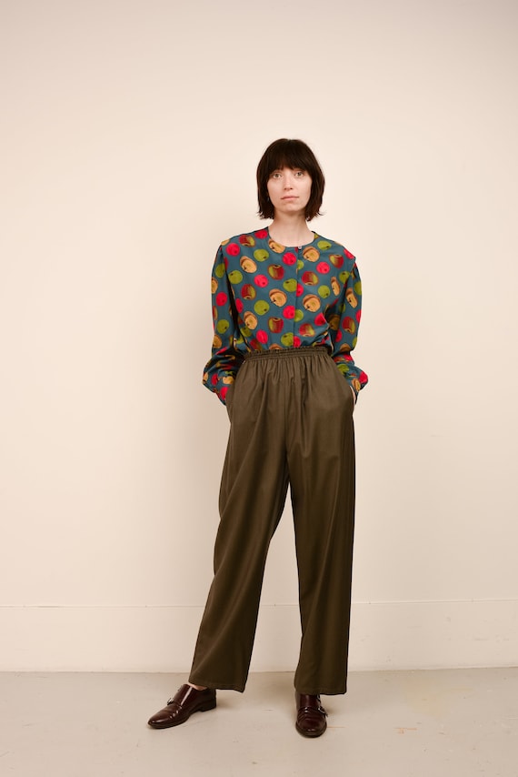 Vintage Olive ZORAN Wool Easy Pants / XS