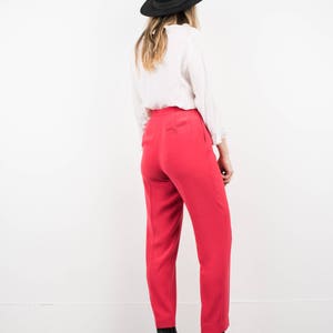 AMAZING Vintage Coral High Waist Trousers / S / hipster pants festival trousers boyfriend red pink tapered pants image 8