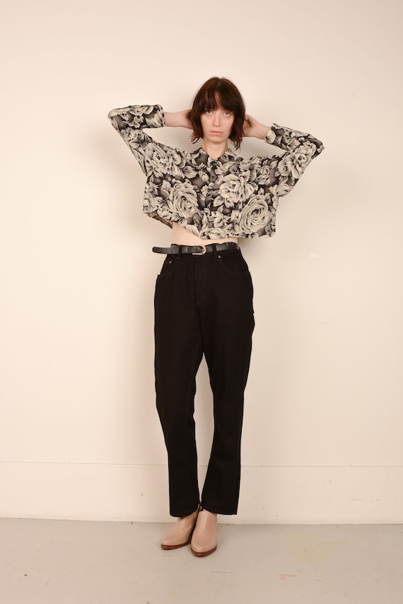 Vintage Black High Rise Boyfriend Denim Pants / S