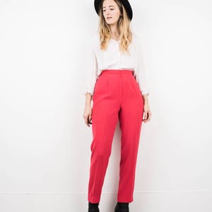 AMAZING Vintage Coral High Waist Trousers / S / hipster pants festival trousers boyfriend red pink tapered pants image 4