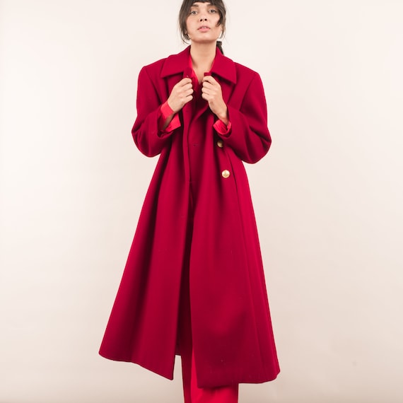 Vintage Red Swing Overcoat / S