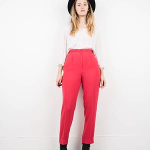 AMAZING Vintage Coral High Waist Trousers / S / hipster pants festival trousers boyfriend red pink tapered pants image 9