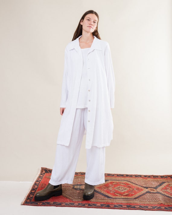 Vintage Oversized White Three Piece Crinkle Set (S