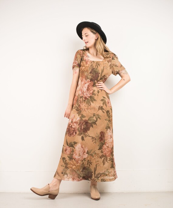 gold floral maxi dress
