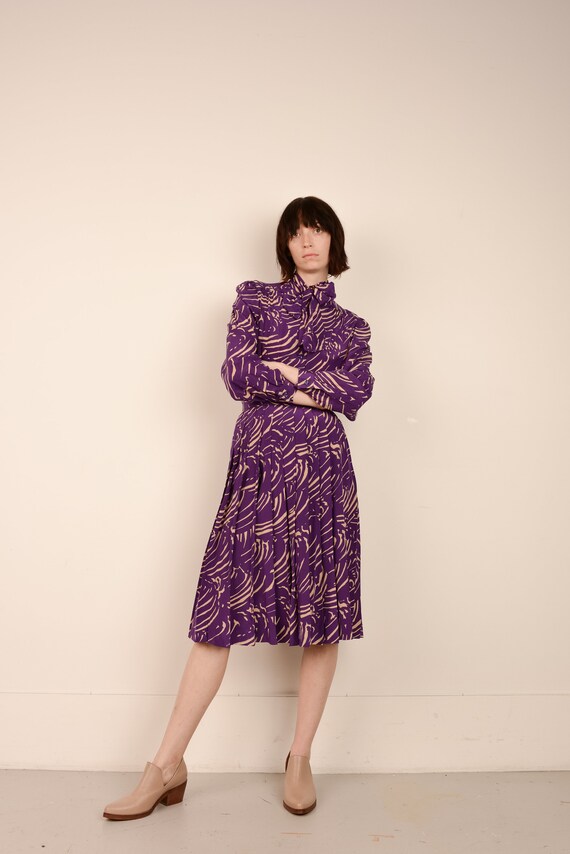 Vintage Silk ERNST STRAUSS Abstract Pleated Skirt