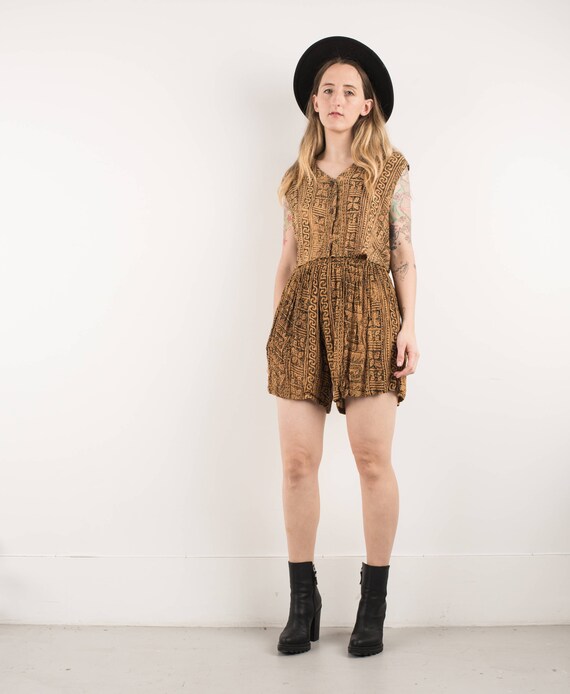 VINTAGE TRIBAL SET / S / hipster top and bottom fe