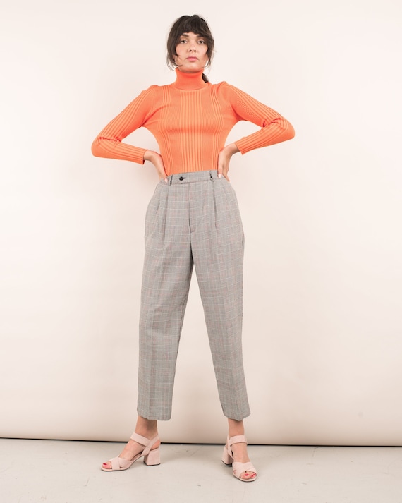 Vintage Black and White Checkered Pants / S