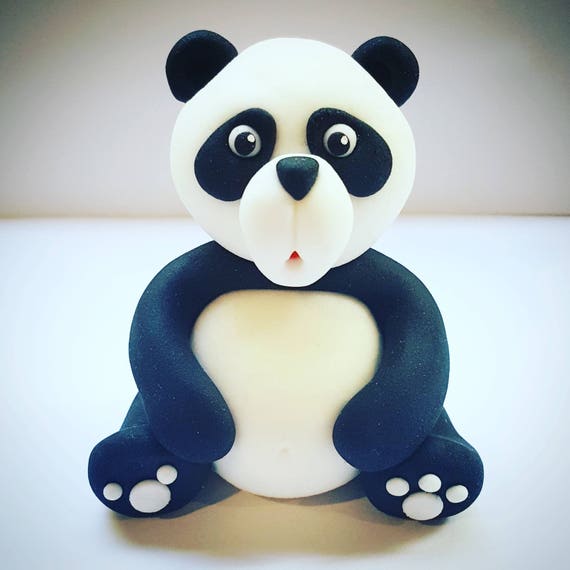 Panda Fondant Cake Topper Birthday Party Etsy Panda Fondant Cake Topper Birthday Party Etsy