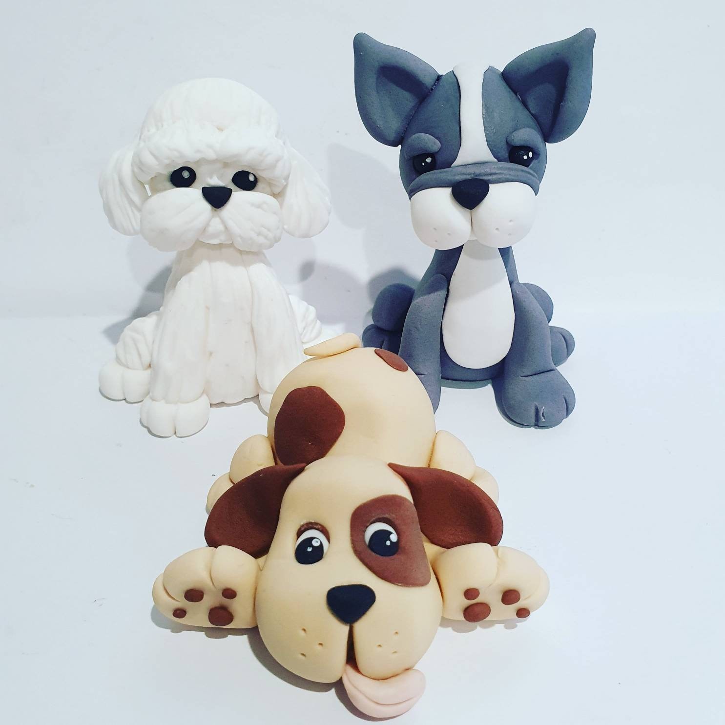 Dog Puppy Fondant Cake Topper Set of 3 Small Toppers - Etsy