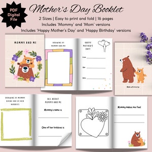 Książka DIY na Dzień Matki | Prezent dla Mamy od Dzieci | Prezent Urodzinowy dla Matki | Książka DIY dla Dzieci dla Mamy lub Babci | Książka Aktywności na Dzień Matki