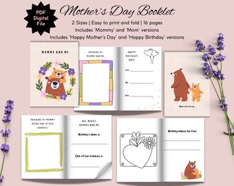 Livre DIY Fête des Mères | Cadeau pour maman et enfant | Cadeau d'anniversaire d'une mère | Livre de bricolage pour maman ou grand-mère | Cahier d'activités pour la fête des mères